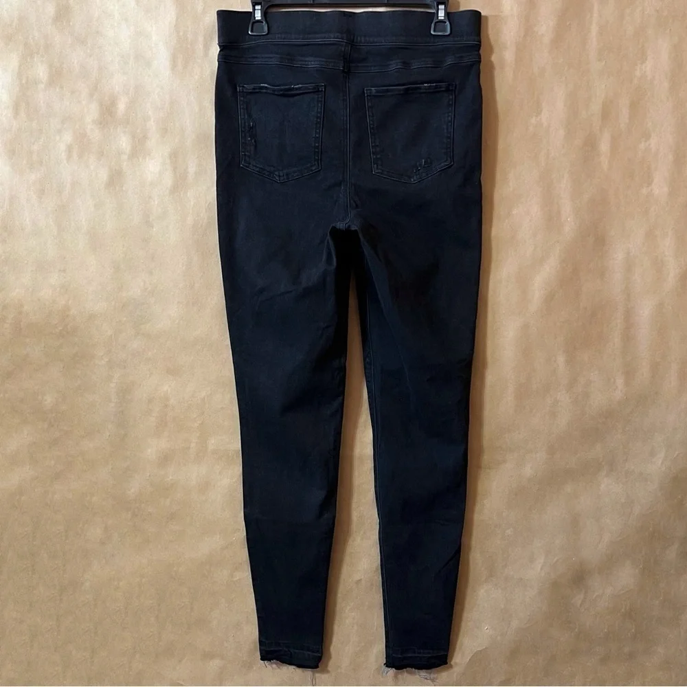 Spanx | Vintage Distressed Ankle Skinny Jeans High Rise Jeggings Black Size M